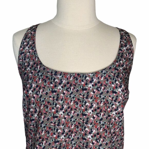 Eyeshadow Sleeveless Tank Top Blouse Womens Large Tan Pink Back Zipper - Picture 4 of 8